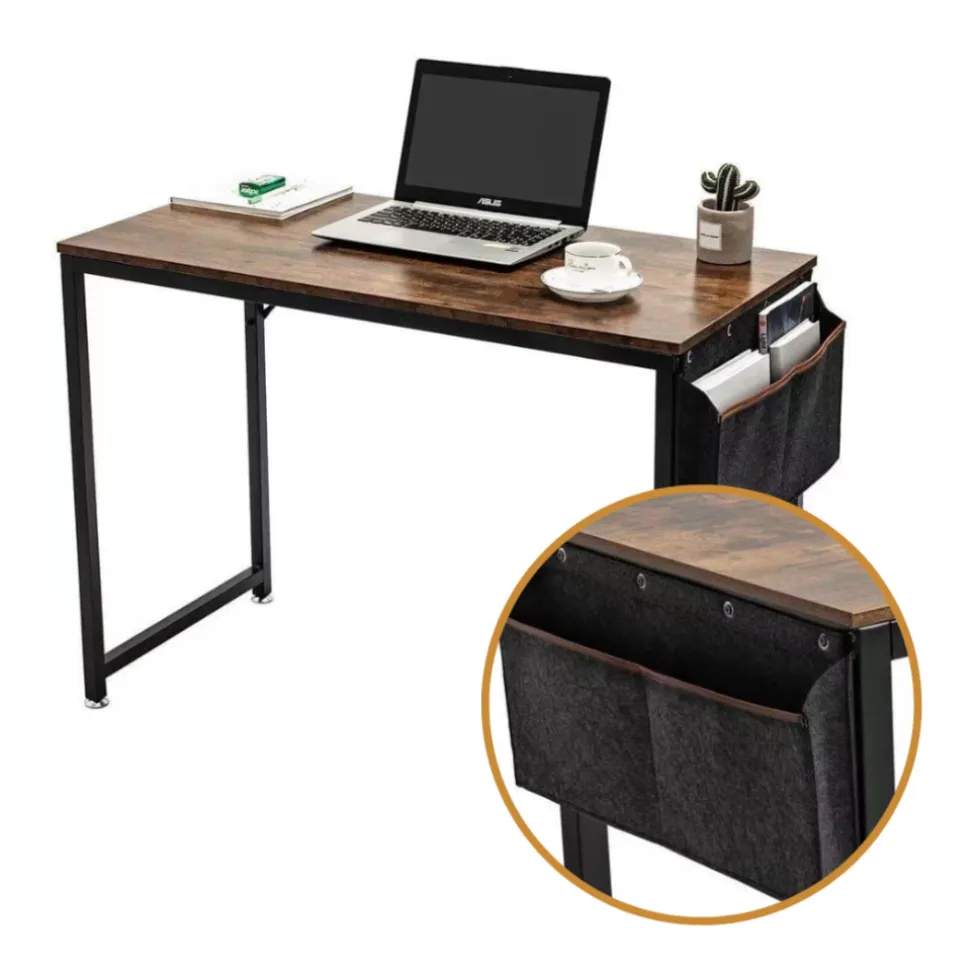 SensaHome Retro Schrijftafel Bureau Computertafel met Metalen Frame