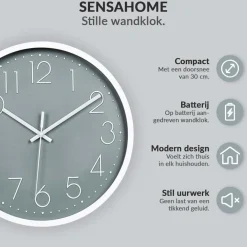 Sensahome Wandklok Minimalistische Design Stille Uurwerk TM20050-4