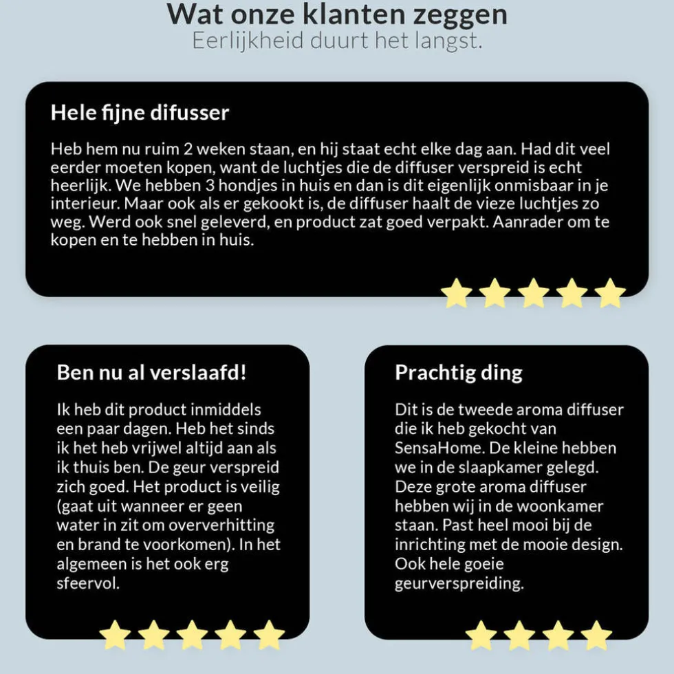 SensaHome ZEN400 Aroma Diffuser Inclusief Etherische Oliën