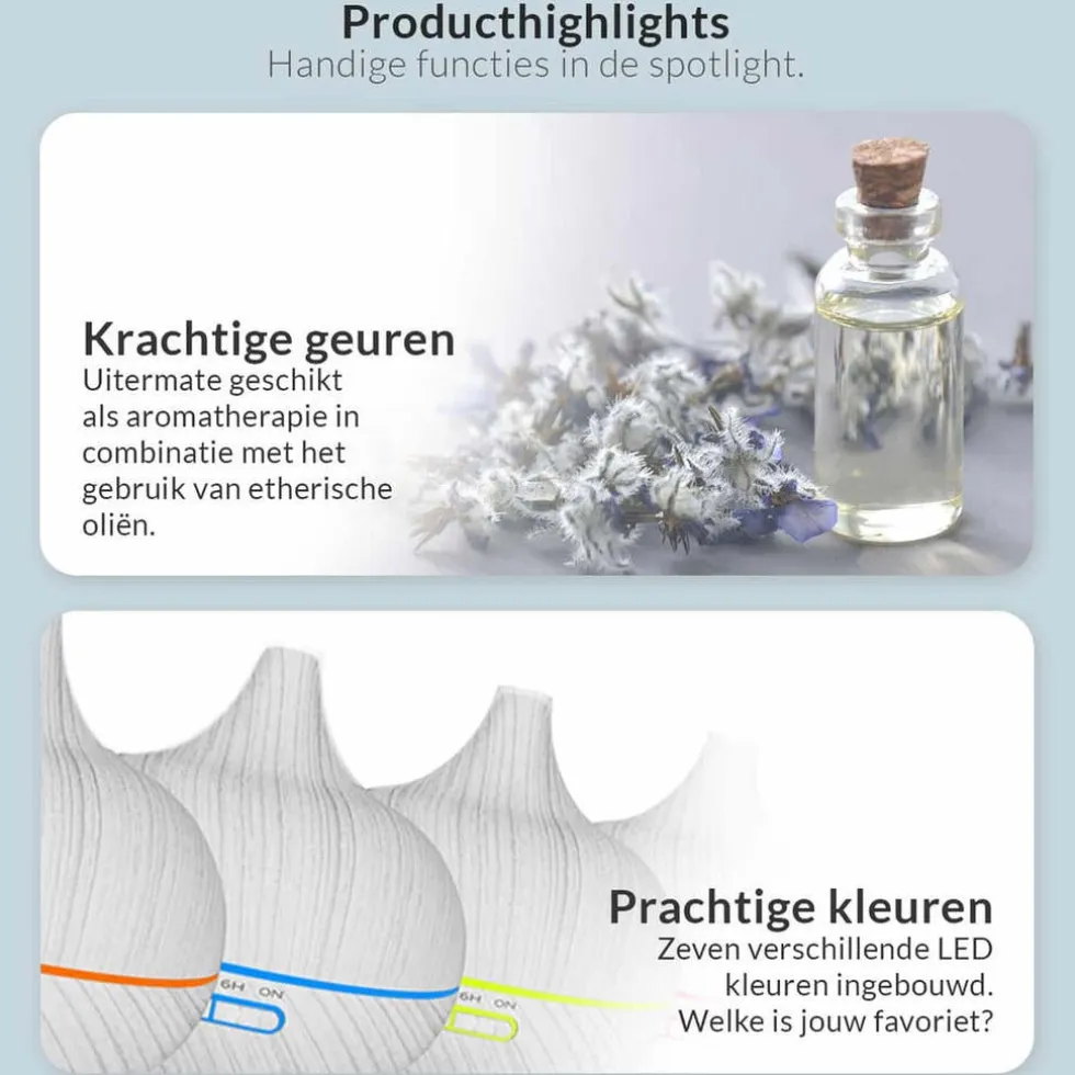SensaHome ZEN300 Aroma Diffuser Inclusief 3 Flesjes Etherische Oliën