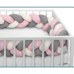 Sevibaby Roze 3-in-1 Braided Bedbumper en Babynest