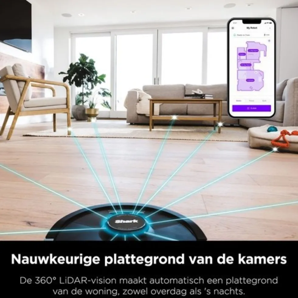 Shark 2-in-1 Robotstofzuiger met Dweilfunctie en Laadstation RV2620WDEU