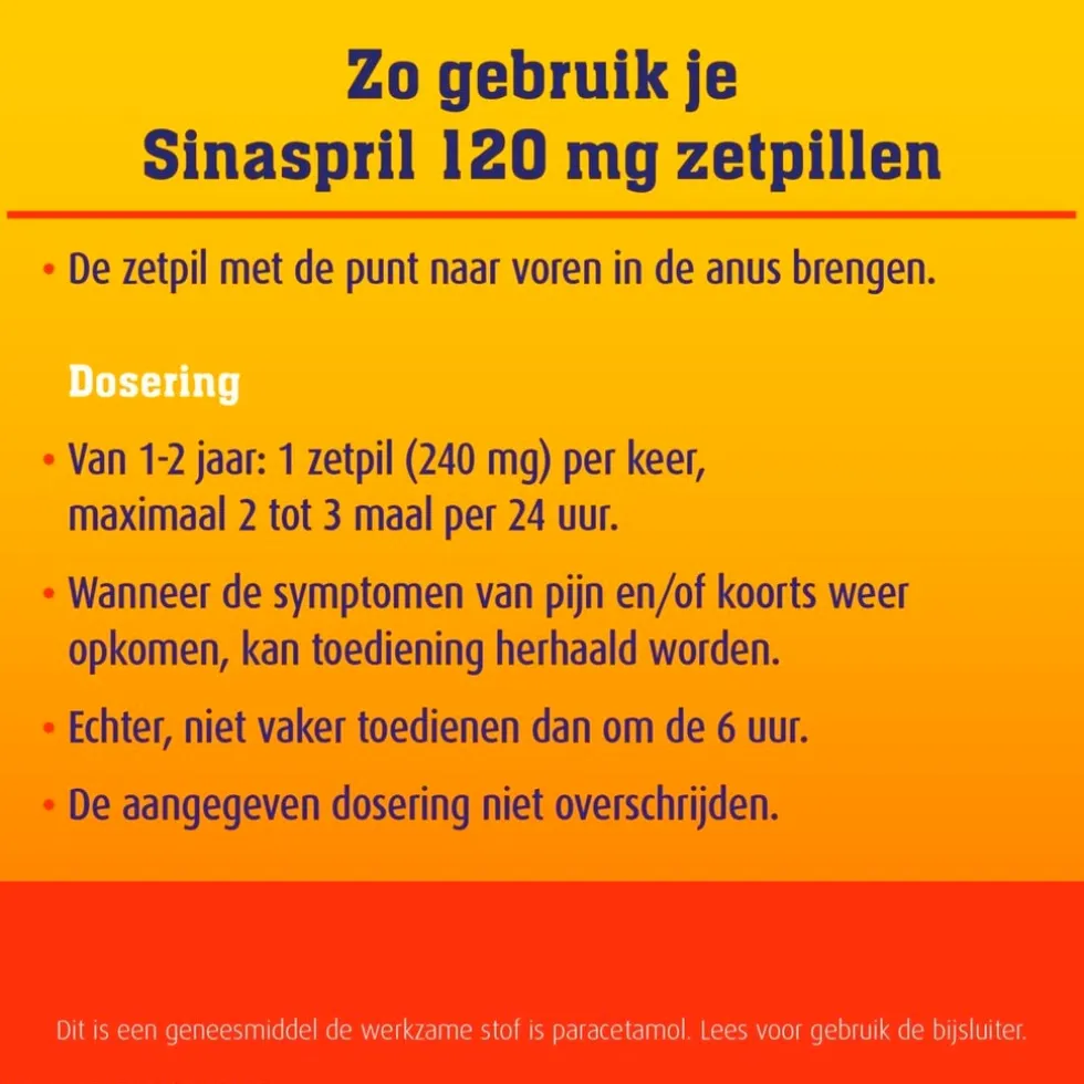 Sinaspril Paracetamol 240mg Zetpillen