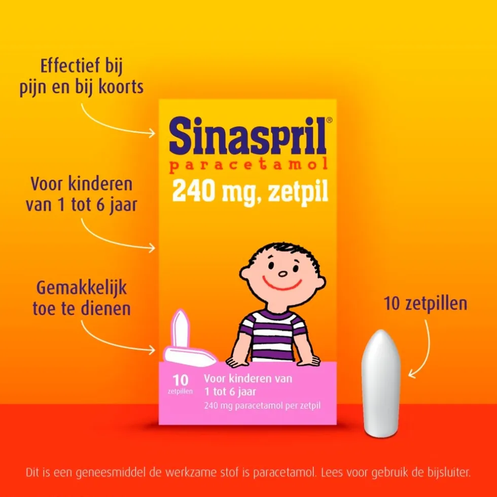 Sinaspril Paracetamol 240mg Zetpillen