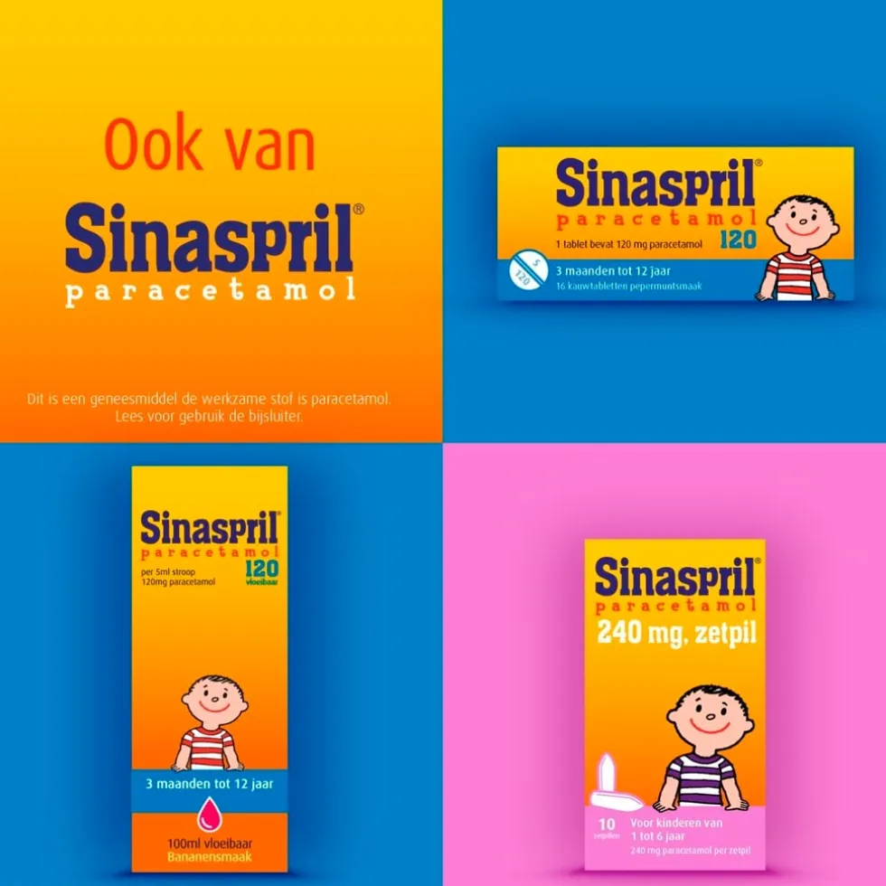 Sinaspril Paracetamol 120mg Zetpillen