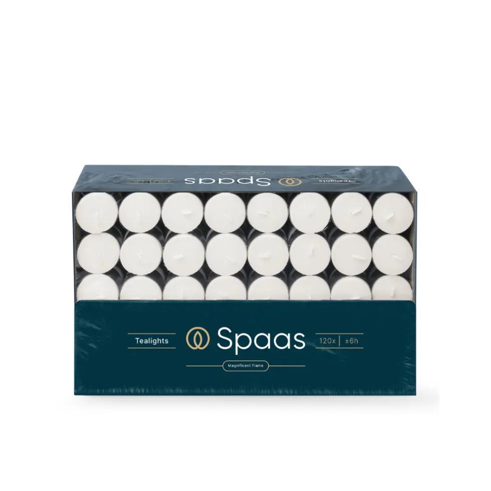 Spaas Theelichten Wit 6u Ø3,9cm 2 x 120 Stuks Grootverpakking