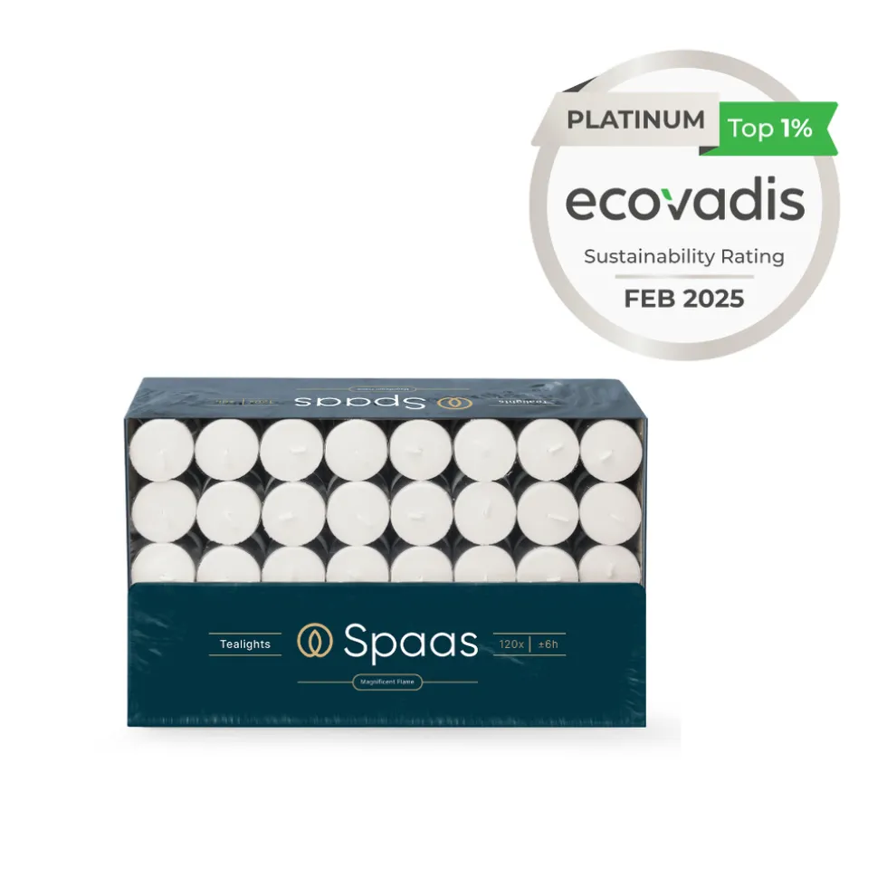 Spaas Theelichten Wit 6u Ø3,9cm 2 x 120 Stuks Grootverpakking