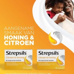 Strepsils Citroen + Honing Zuigtabletten