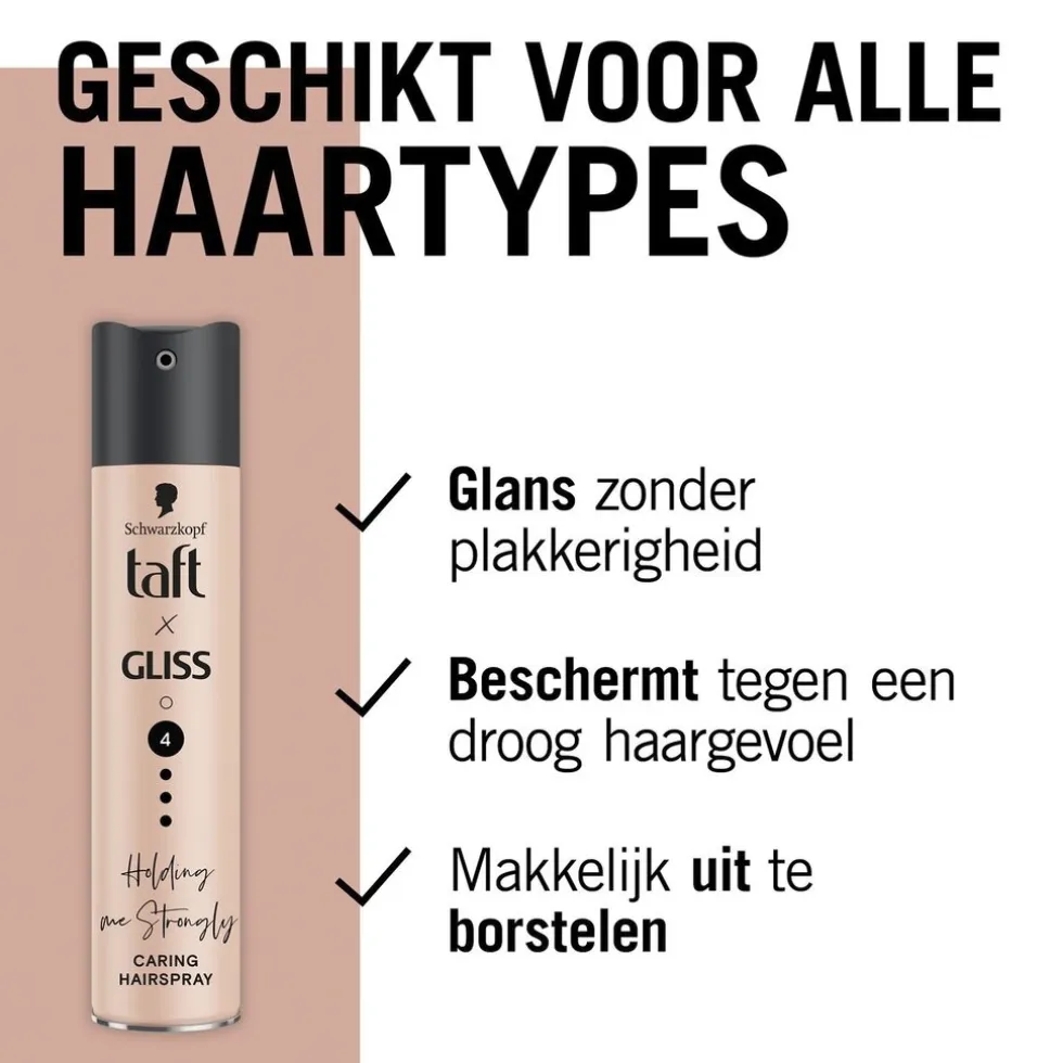 Taft x Gliss Holding Me Strongly Hold 4 Caring Hairspray