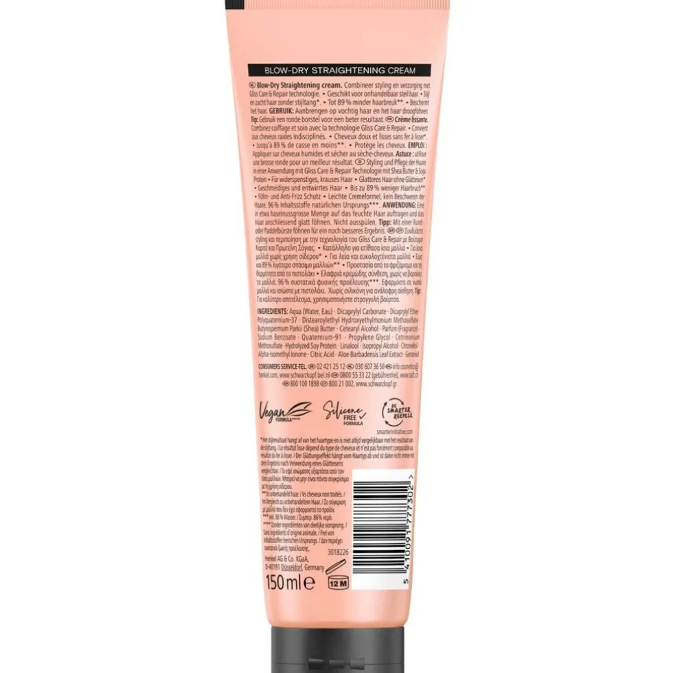 Taft x Gliss Sleeky Smooth Straightening Cream