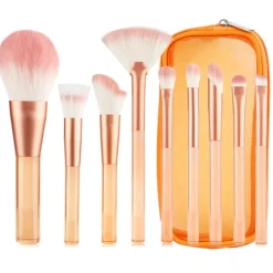 Technique PRO Translucent Perfection make-up kwastenset - 9 make-up kwasten met zakje (ORANJE)