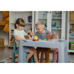 Teggi Grey/Old Rose/Turquoise Multifun 3-in-1 Tafel met Twee Stoeltjes