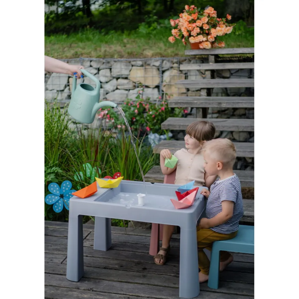 Teggi Turquoise/Navy/Grey Multifun 3-in-1 Tafel met Twee Stoeltjes