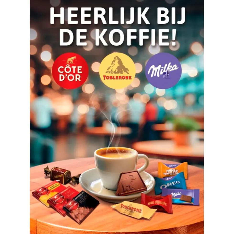 Toblerone Mini's Melk, Puur en Wit Chocolade