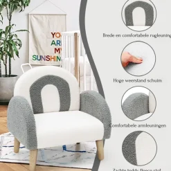 Trendmix Kinder Fauteuil Teddy Stof Regenboog Lounge Stoel
