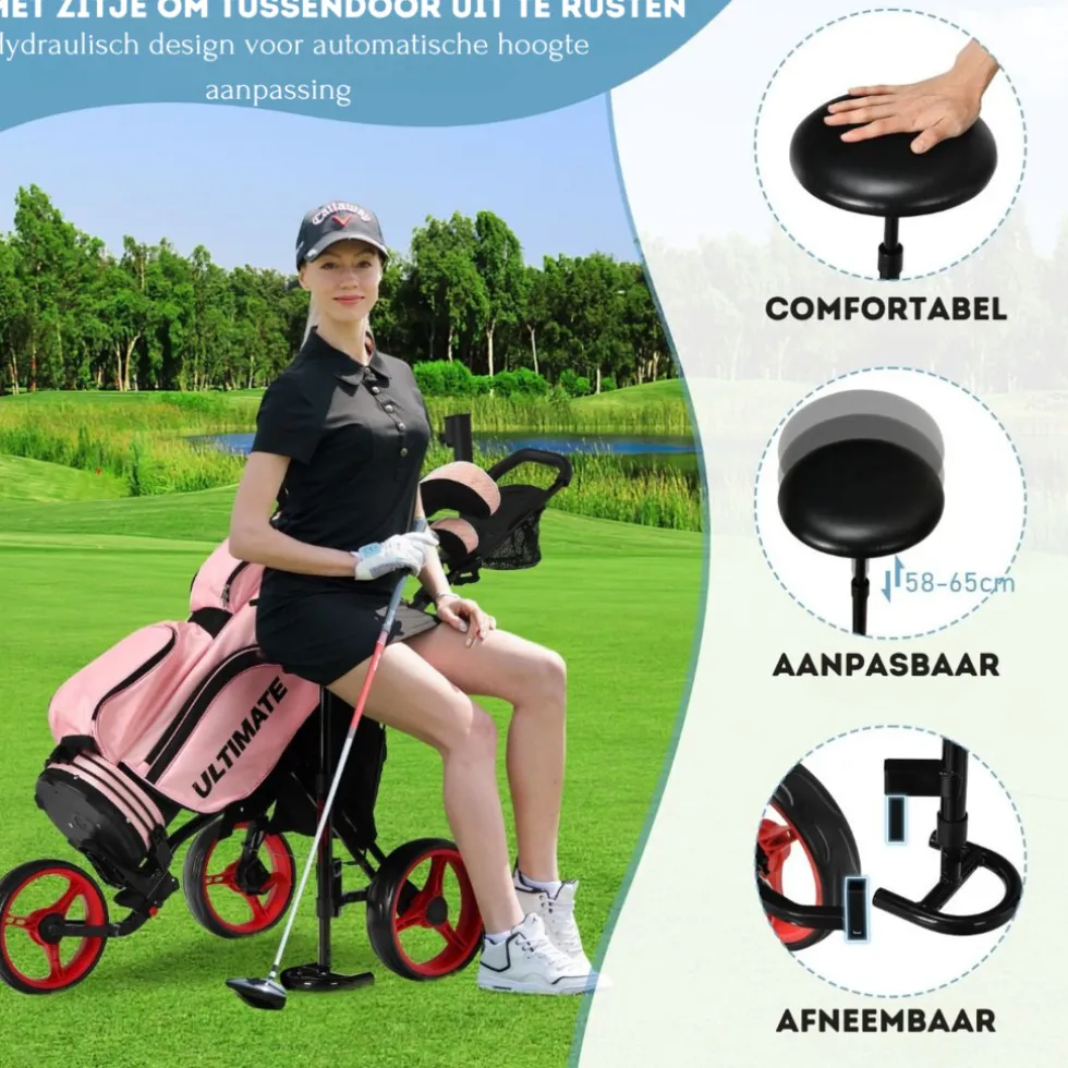 Trendmix Verstelbare Lichtgewicht Golf trolley Met 3 Wielen