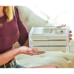 UNIQ Acryl Sieradendoos met 3 Laden, Organizer Transparant