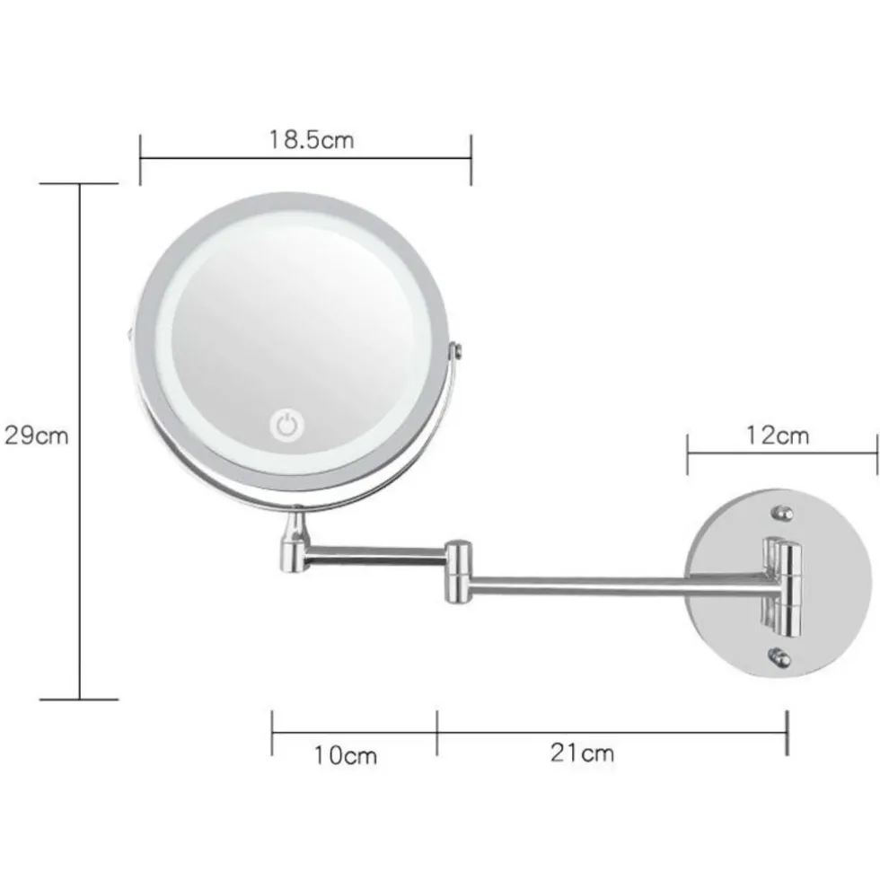 UNIQ Led Cosmeticamake-upspiegel voor Wandmontage met Scharnierar