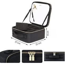 UNIQ Make-up Reistas met LED-lampje - Toilettas / Cosmetische tas voor al je make-up - Zwart