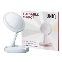 UNIQ Opvouwbare Led Make-up Make-upspiegel en 10x Vergroting