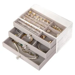 UNIQ Acryl Sieraden Organizer – 3 Laden, Transparant - J305
