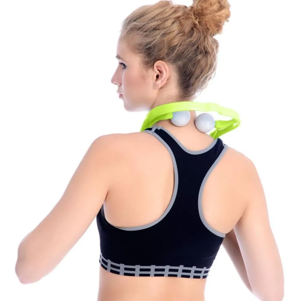 UNIQ Nek‑ & Schoudermassager – Handmatige Triggerpoint Roller, Verstelbaar, Groen