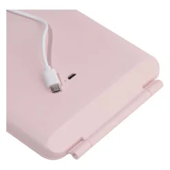 UNIQ Opvouwbare LED Make‑upspiegel (USB oplaadbaar) – Reisspiegel met 3 Lichtstanden, Roze