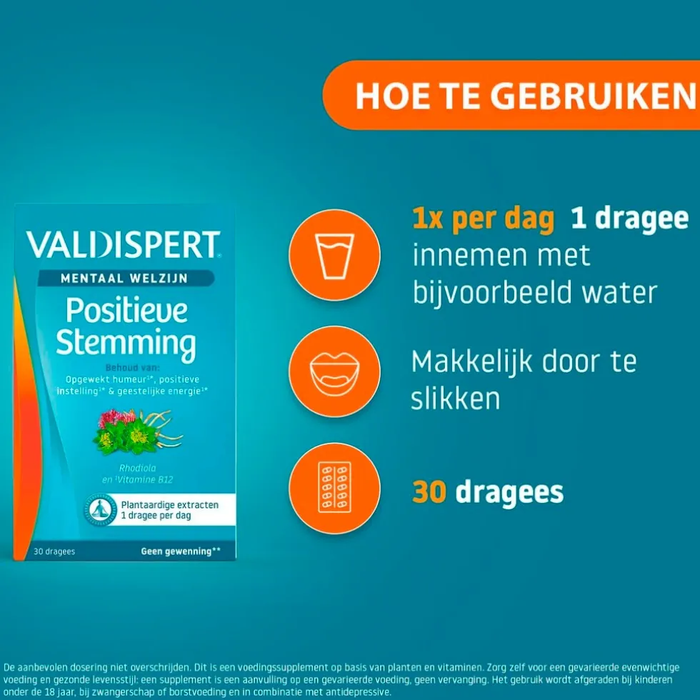 Valdispert Mentaal Welzijn Positieve Stemming Dragees