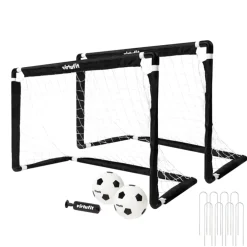 VirtuFit Kinder Voetbaldoelen Set met 2 Ballen en Pomp