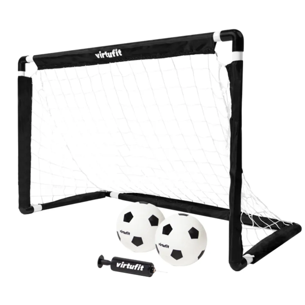 VirtuFit Kinder Voetbaldoelen Set met 2 Ballen en Pomp