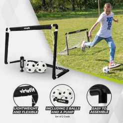 VirtuFit Kinder Voetbaldoelen Set met 2 Ballen en Pomp