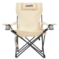 VirtuFit Opvouwbare Camping Stoel met Voetsteun