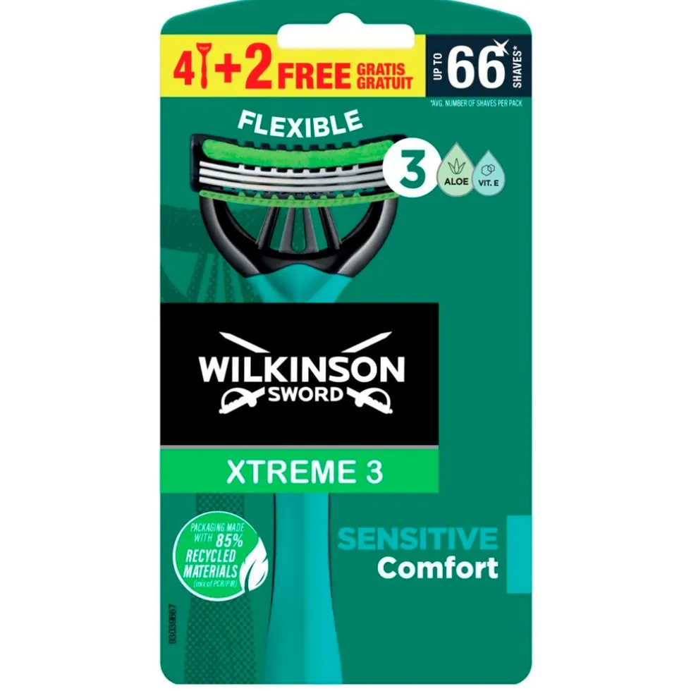 Wilkinson Sword Xtreme 3 Sensitive Wegwerpscheermesjes