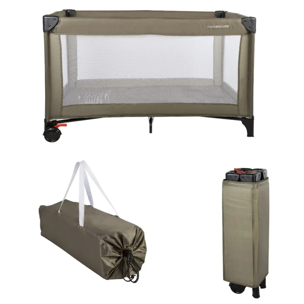 X Adventure Campingbedje / Reisbed Twist Groen Inclusief Transporttas