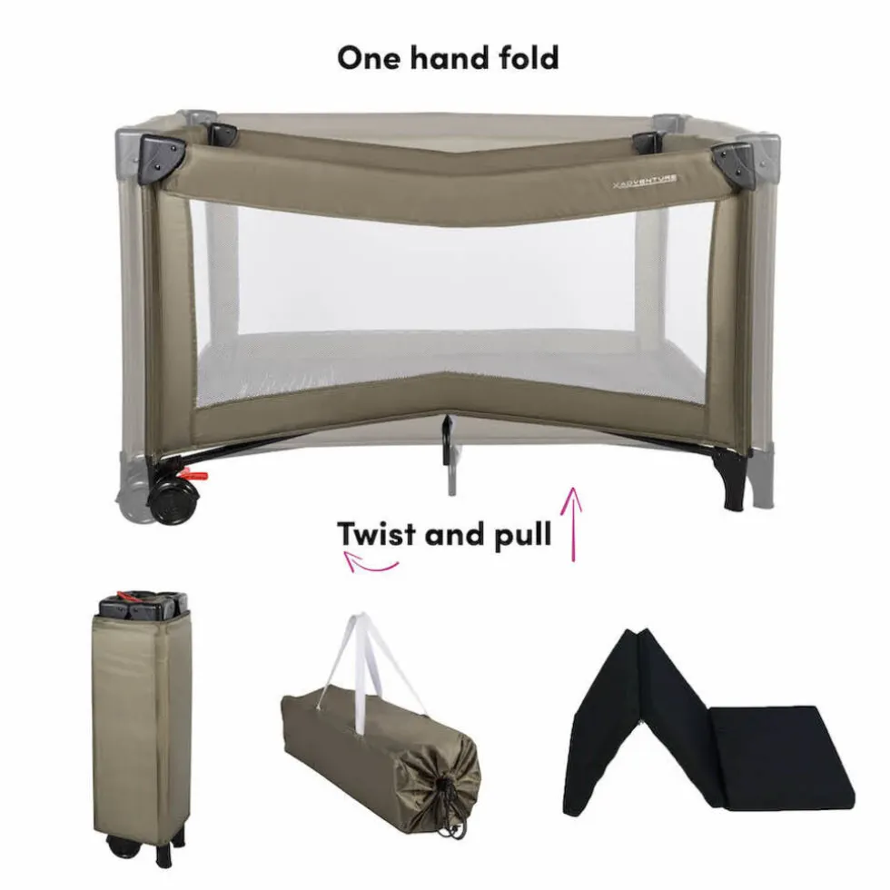 X Adventure Campingbedje / Reisbed Twist set Inclusief Matras