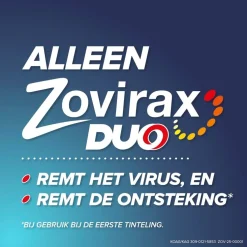 Zovirax Duo Aciclovir 50mg/g en Hydrocortison 10mg/g Koortslipcrème